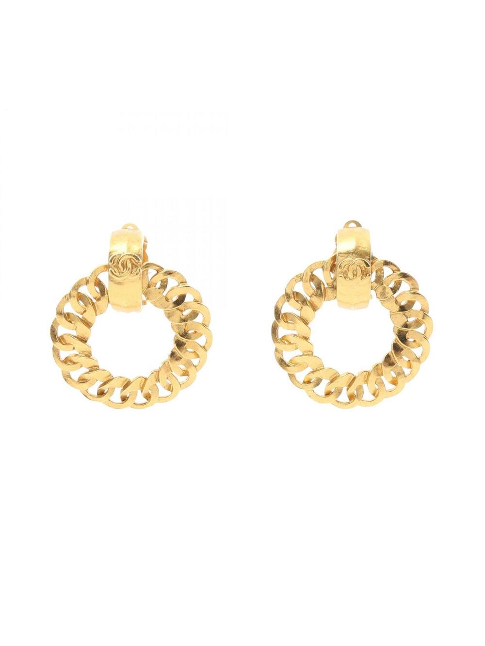 Chanel Coco Mark Earring Gold Plated #272733C76B